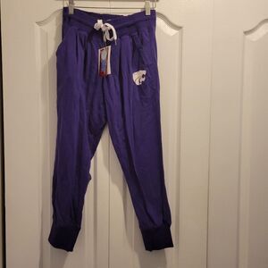 NEW S KSTATE PURPLE JOGGERS CUFF PANTS W/ POCKETS SMALL NWT